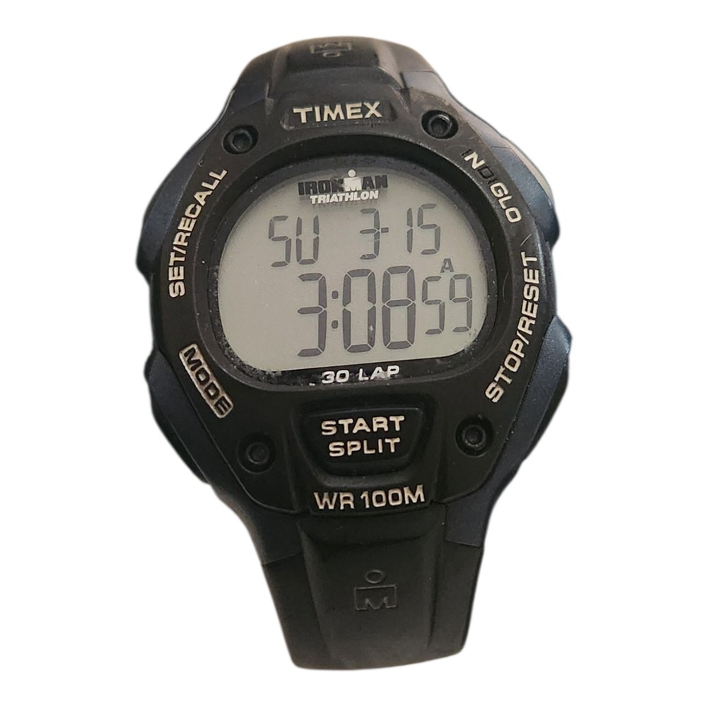 Timex Ironman‎ Triathlon 30-Lap Digital Watch Black WR 100M Indiglo T5E901